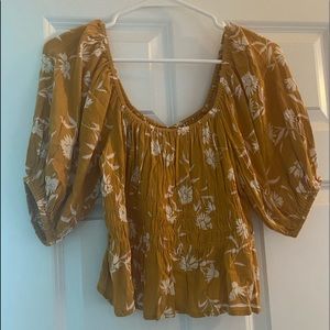 Billabong Puff Sleeve Orange Top